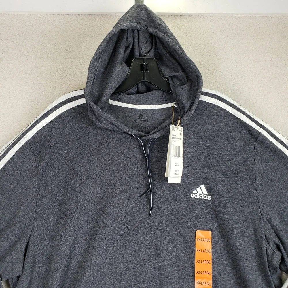 Adidas Aeroready Primegreen Hoodie Mens 2XL Grey Athletic Sportswear Gym